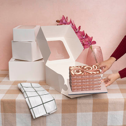 Cake Board Wrapped Card 10" Square Silver Pk2 (25x25x1cmH)