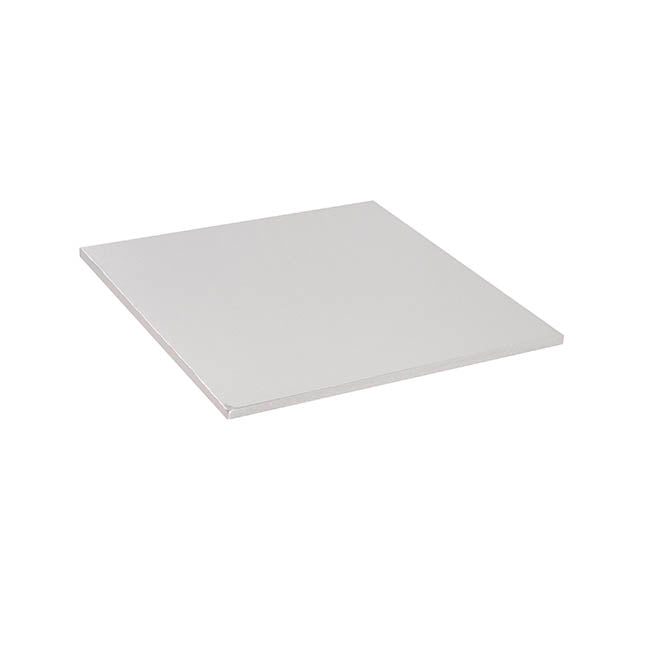 Cake Board Wrapped Card 10" Square Silver Pk2 (25x25x1cmH)