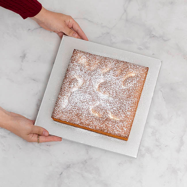 Cake Board Wrapped Card 12" Square Silver Pk2 (30x30x1cmH)