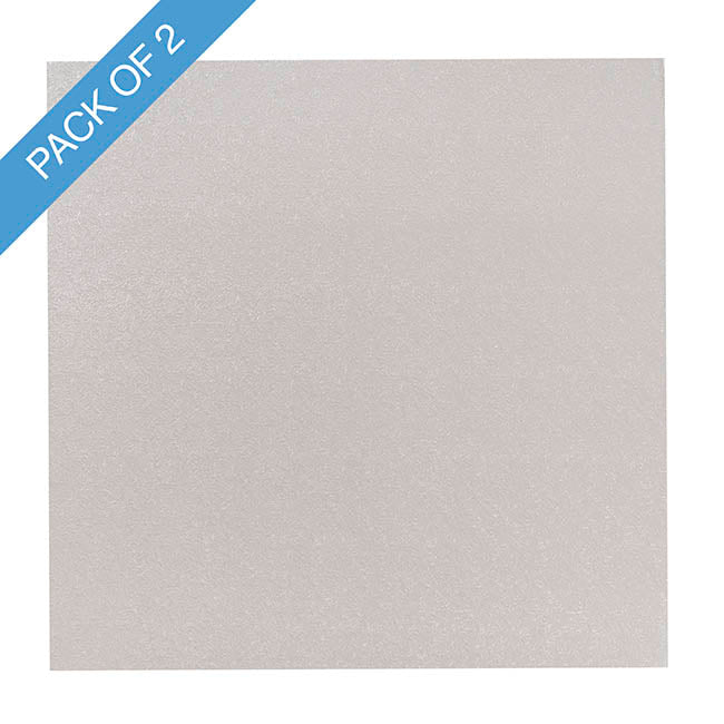 Cake Board Wrapped Card 16" Square Silver Pk2 (40x40x1Hcm)