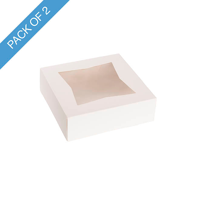 Cookie Pie Pastry Dessert Box 8" White Pack 2 (20x20x6Hcm)