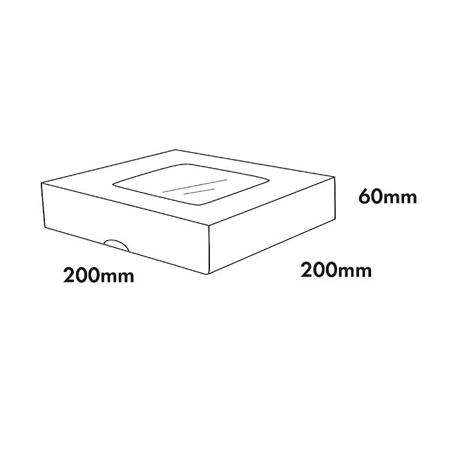 Cookie Pie Pastry Dessert Box 8" White Pack 2 (20x20x6cmH)