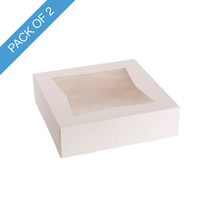 Cookie Pie Pastry Dessert Box 9" White Pack 2 (23x23x6Hcm)