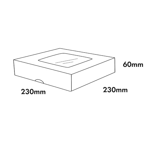Cookie Pie Pastry Dessert Box 9" White Pack 2 (23x23x6cmH)