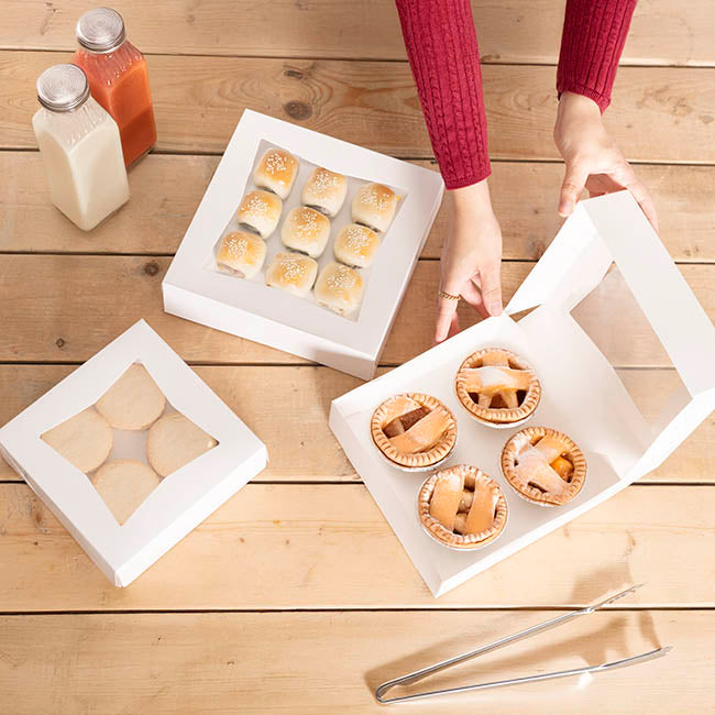 Cookie Pie Pastry Dessert Box 10" White Pack 2 (25x25x6cmH)