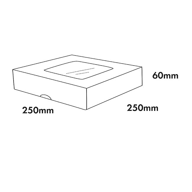 Cookie Pie Pastry Dessert Box 10" White Pack 2 (25x25x6cmH)