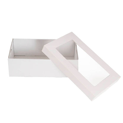 Catering Grazing Window Box & Lid White Pack 2 (26x16x8cmH)
