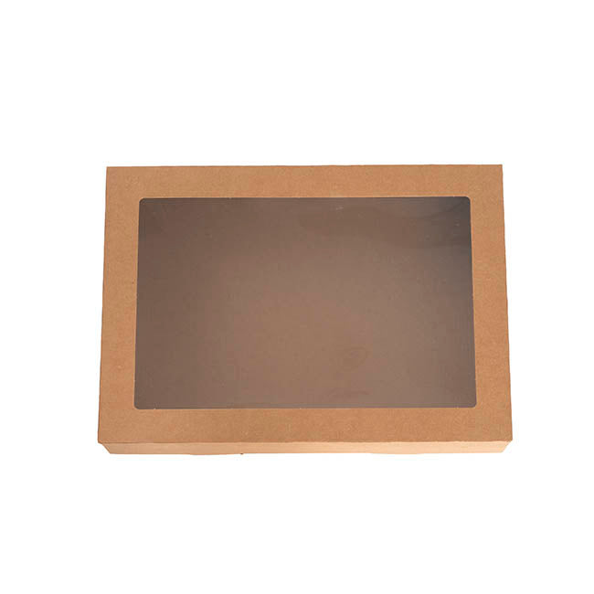 Catering Grazing Window Box & Lid Kraft Pk2 (36.5x25.5x8cmH)