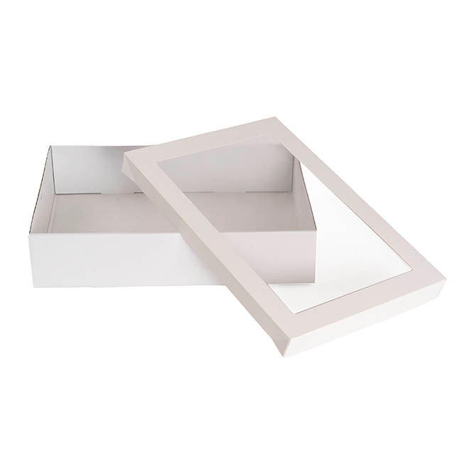 Catering Grazing Window Box & Lid White Pk2 (36x25.5x8cmH)