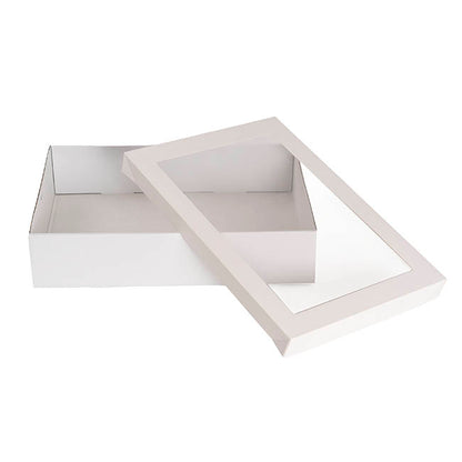 Catering Grazing Window Box & Lid White Pk2 (36x25.5x8cmH)