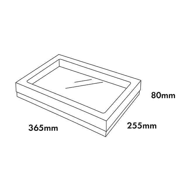 Catering Grazing Window Box & Lid White Pk2 (36x25.5x8cmH)