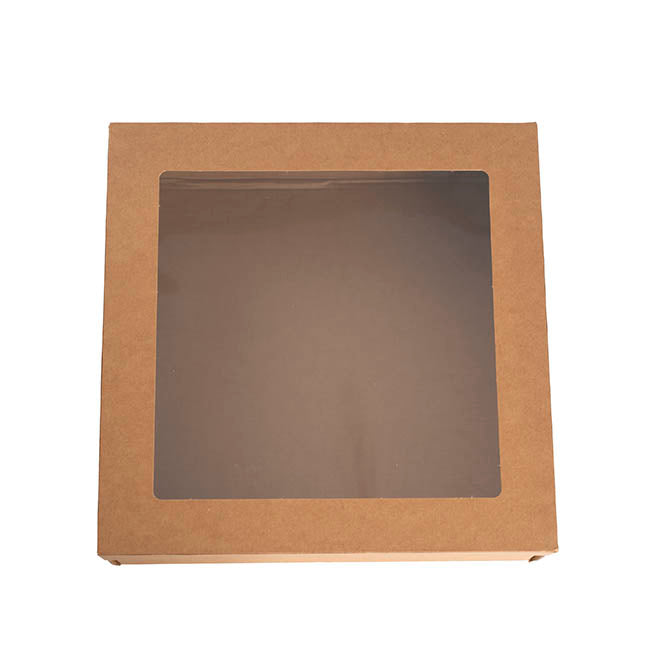 Catering Grazing Window Box & Lid Kraft Pack 2 (25x25x8cmH)