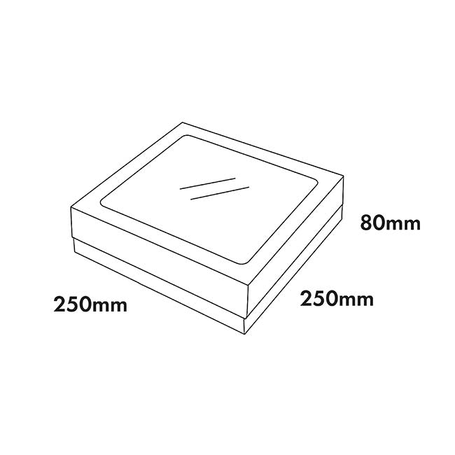 Catering Grazing Window Box & Lid Kraft Pack 2 (25x25x8cmH)