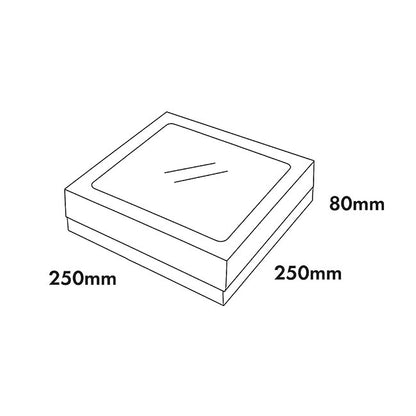 Catering Grazing Window Box & Lid Kraft Pack 2 (25x25x8cmH)