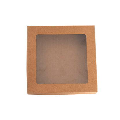 Catering Mini Window Box & Lid Kraft Pack 2 (15x15x3cmH)