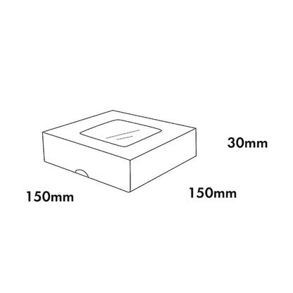 Catering Mini Window Box & Lid Kraft Pack 2 (15x15x3cmH)