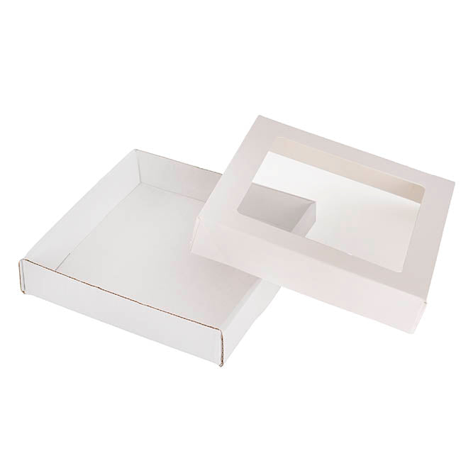 Catering Mini Window Box & Lid White Pack 2 (15x15x3cmH)