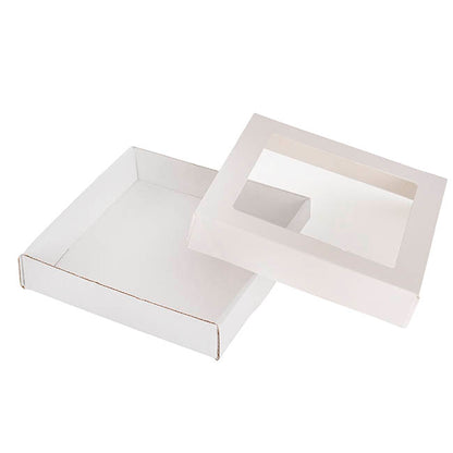 Catering Mini Window Box & Lid White Pack 2 (15x15x3cmH)