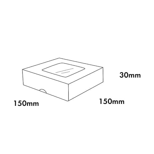 Catering Mini Window Box & Lid White Pack 2 (15x15x3cmH)