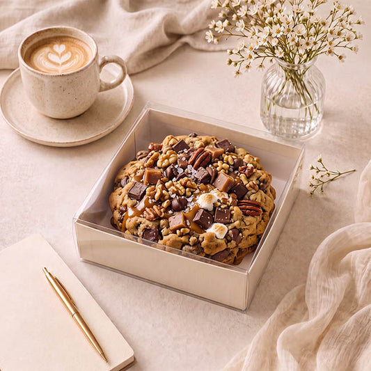 Cookie Dessert Display Box & Lid White Pack 6 (11x11x2.5Hcm)