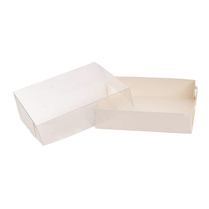 Cookie Dessert Display Box & Lid White Pack 6 (11x11x2.5Hcm)