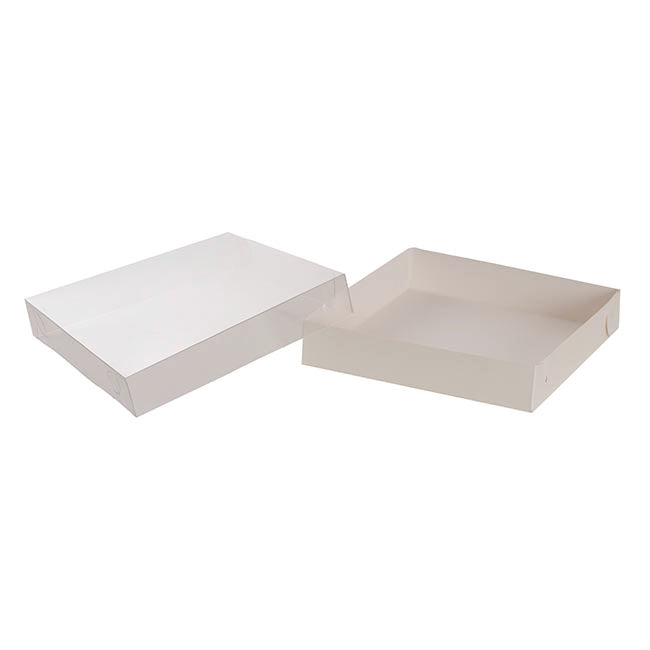 Cookie Dessert Display Box & Lid White Pk6 (15.5x15.5x3Hcm)