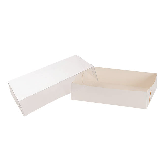 Brownie Dessert Display Box & Lid White Pk6 (17.5x11.5x4Hcm)