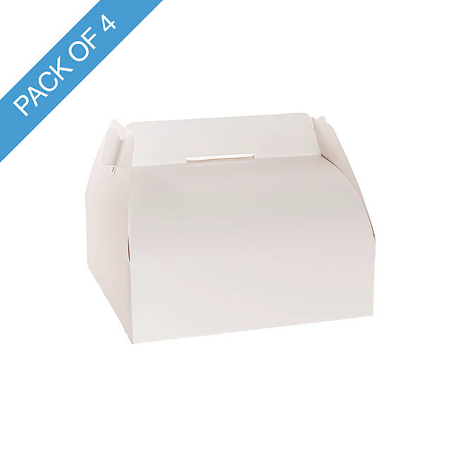 Cake Catering Gable Box White Pack 4 (30x30x24Hcm)