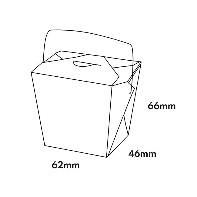 Noodle Takeaway Box 470ml 16oz Wire Handle Pk4 (62x46x66mmH)