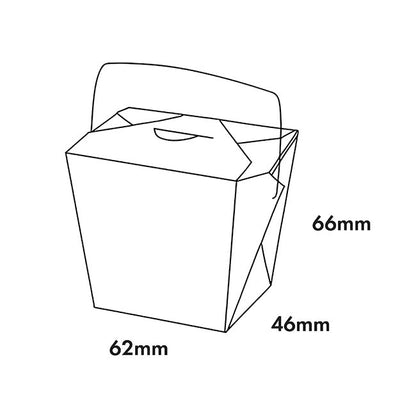 Noodle Takeaway Box 470ml 16oz Wire Handle Pk4 (62x46x66mmH)