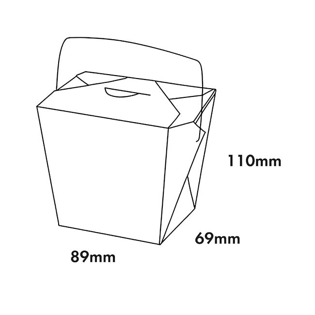 Noodle Takeaway Box 950ml 32oz Wire Handle Pk4(89x69x110mmH)