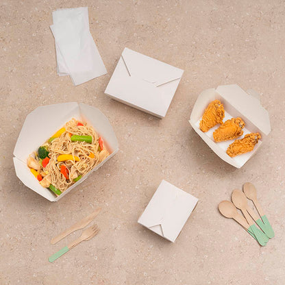 Food Takeaway Box Medium White Pack 4 (18x11x6HcmH)