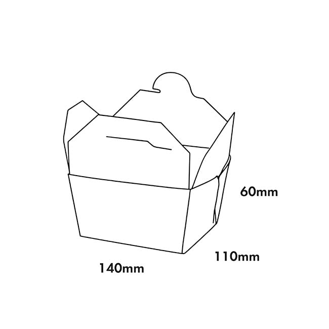 Food Takeaway Box Medium White Pack 4 (16.8x9x6HcmH)