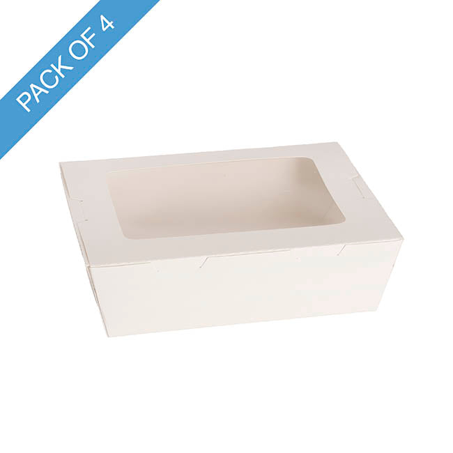 Food Takeaway Window Box XL White Pack 4 (22.5x16x6.5Hcm)