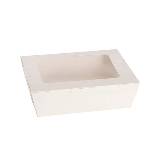 Food Takeaway Window Box XL White Pack 4 (21.8x16.5x6.5HcmH)