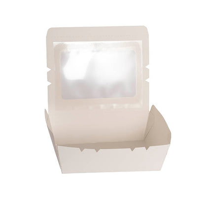 Food Takeaway Window Box XL White Pack 4 (21.8x16.5x6.5HcmH)