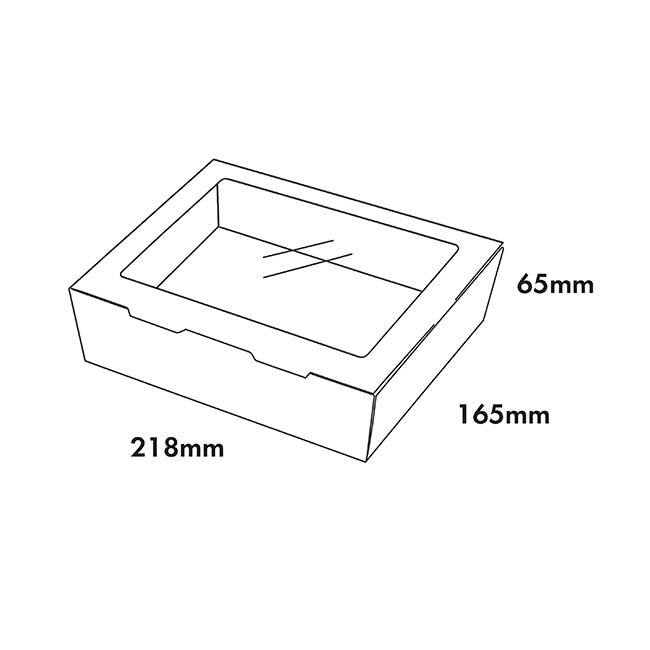 Food Takeaway Window Box XL White Pack 4 (21.8x16.5x6.5HcmH)