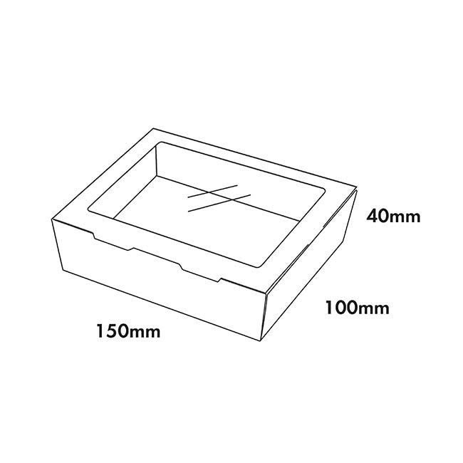 Food Takeaway Window Box Medium White Pack 4 (15x10x4HcmH)