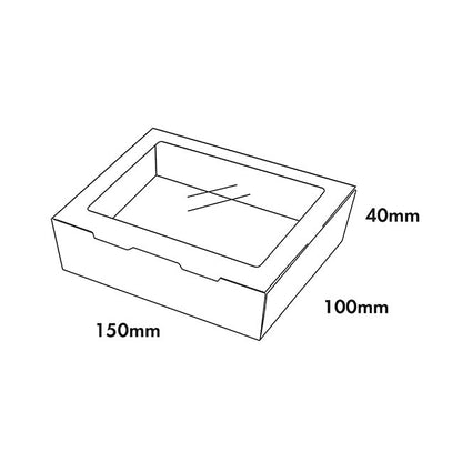 Food Takeaway Window Box Medium White Pack 4 (15x10x4HcmH)