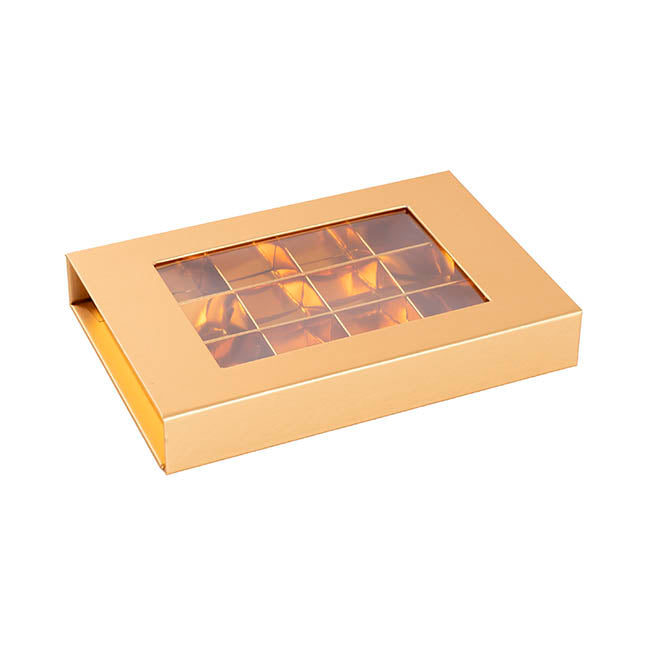 Chocolate Treat Dozen Box with Insert Gold (21*13*3Hcm)