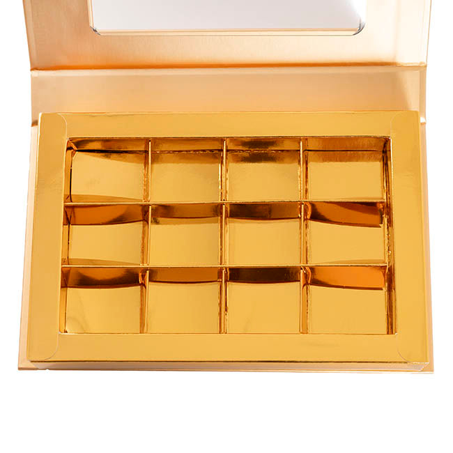 Chocolate Treat Dozen Box with Insert Gold (21*13*3Hcm)