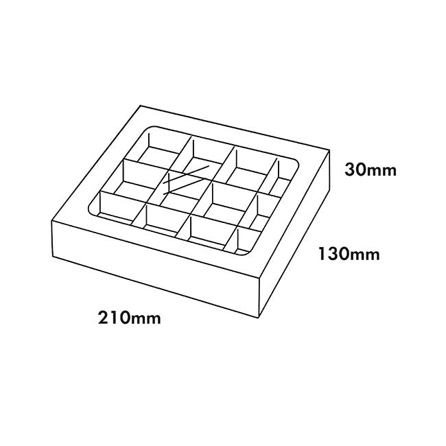 Chocolate Treat Dozen Box with Insert Gold (21*13*3Hcm)