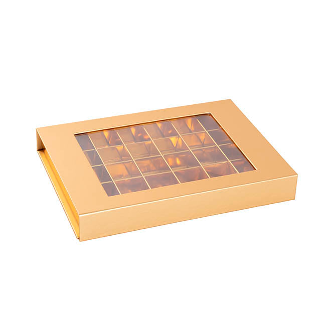 Chocolate Treat 2-Dozen Box with Insert Gold (24*17*3Hcm)