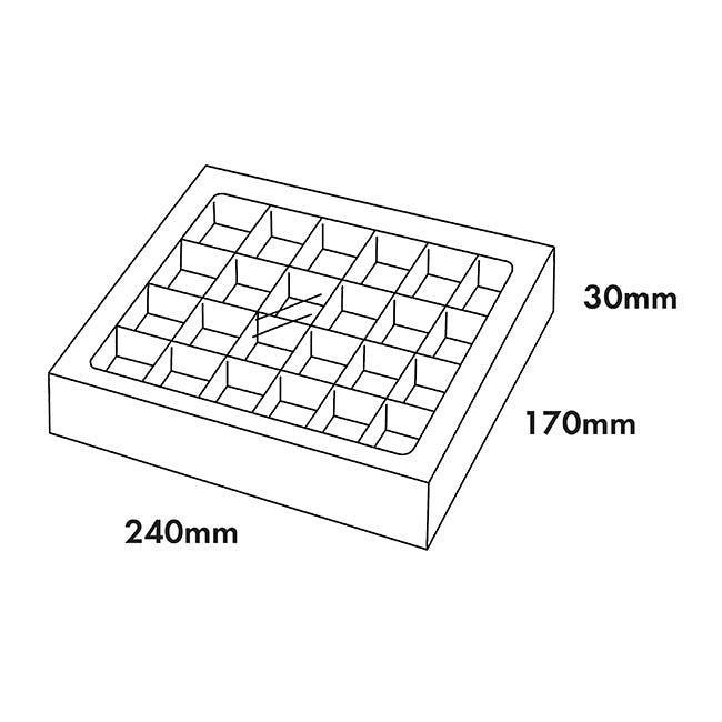 Chocolate Treat 2-Dozen Box with Insert Gold (24*17*3Hcm)