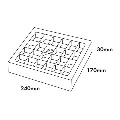 Chocolate Treat 2-Dozen Box with Insert Gold (24*17*3Hcm)