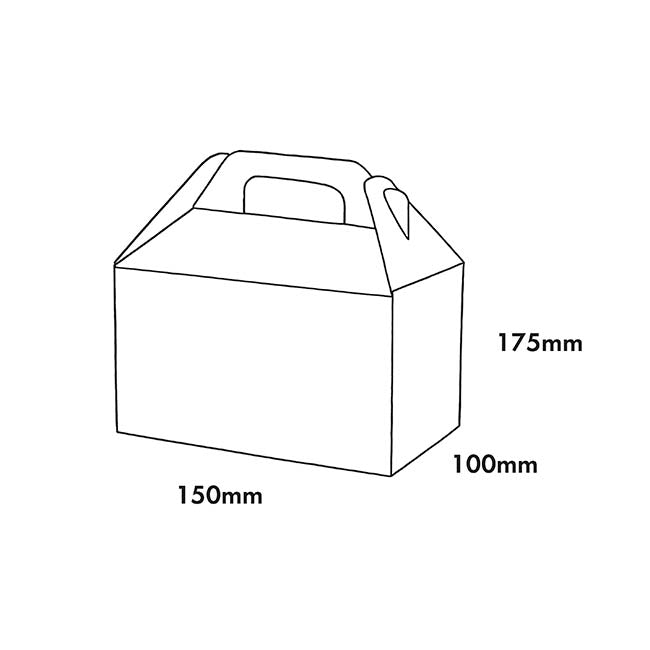 Gable Food Hamper Box Flat Pack Kraft Pack 2 (15x10x17.5Hcm)