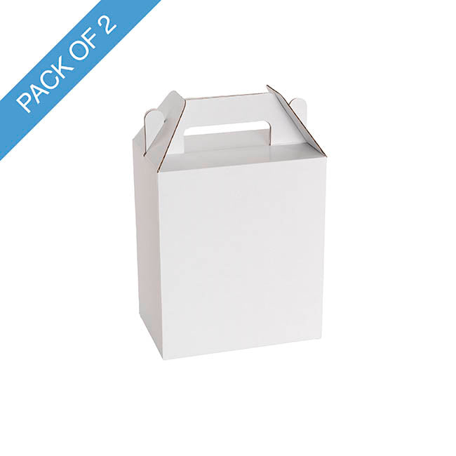 Gable Food Hamper Box Flat Pack White Pack 2 (15x10x17.5Hcm)