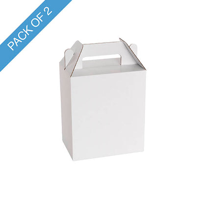 Gable Food Hamper Box Flat Pack White Pack 2 (15x10x17.5Hcm)