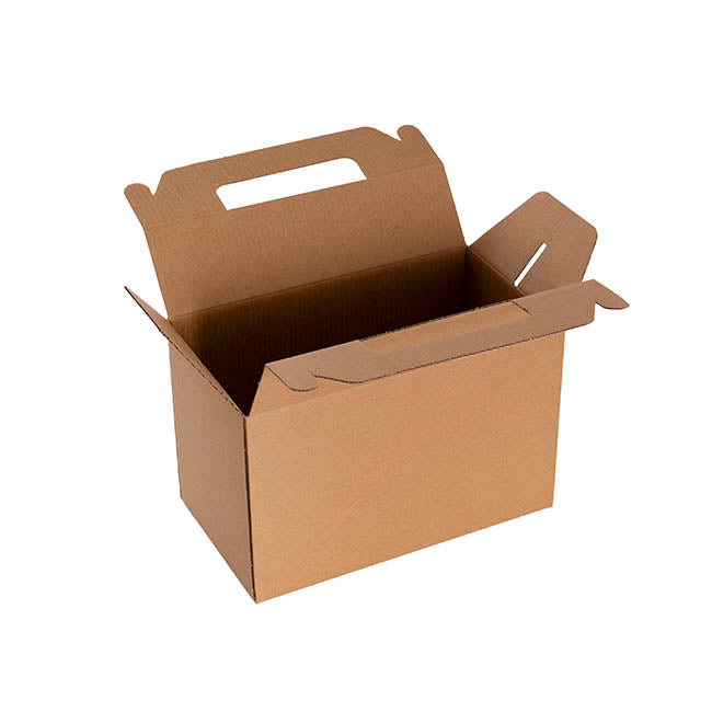 Gable Food Hamper Box Flat Pack Kraft Pack 2 (21.5x12x14Hcm)