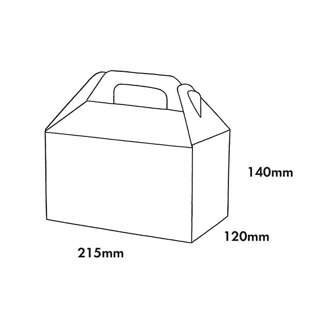 Gable Food Hamper Box Flat Pack White Pack 2 (21.5x12x14Hcm)